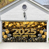 Aperturee - Aperturee Gold Bokeh Balloons City 2025 Garage Door Banner